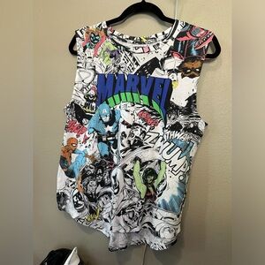 Marvel Color AOP Muscle Shirt With Measurements
